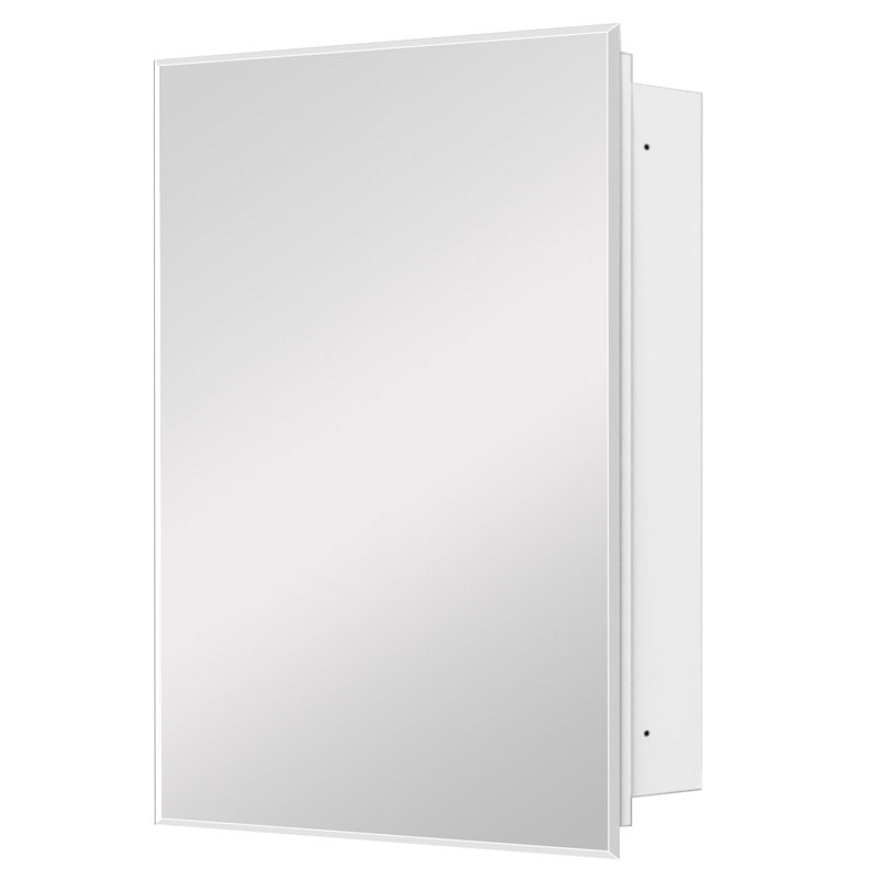 Medicine Cabinet With Beveled Frameless Mirror& Removable Shelves, Recess or Surface Mount,Already Assembly