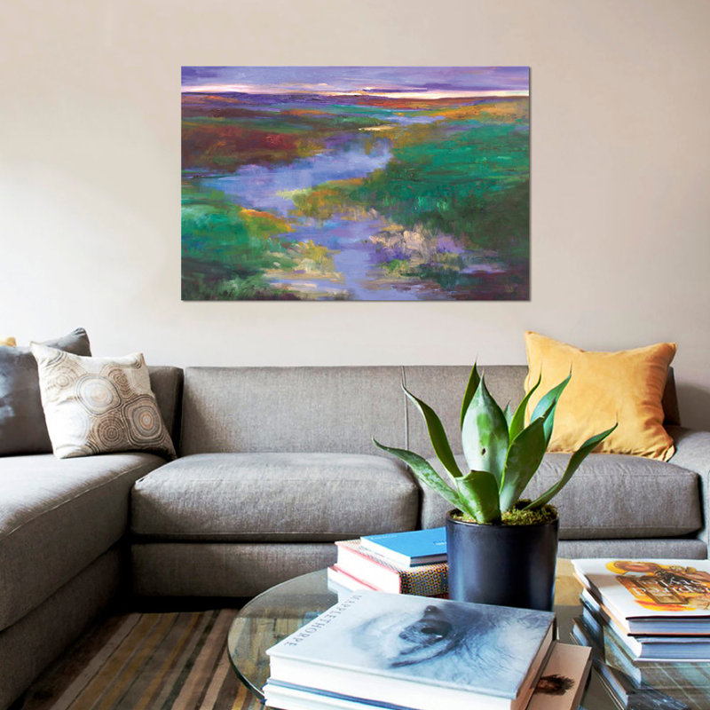 « distante foothills », impression sur toile, H 26 po x l 40 po x P 1,5 po, Pas de tapis, Toile tendue