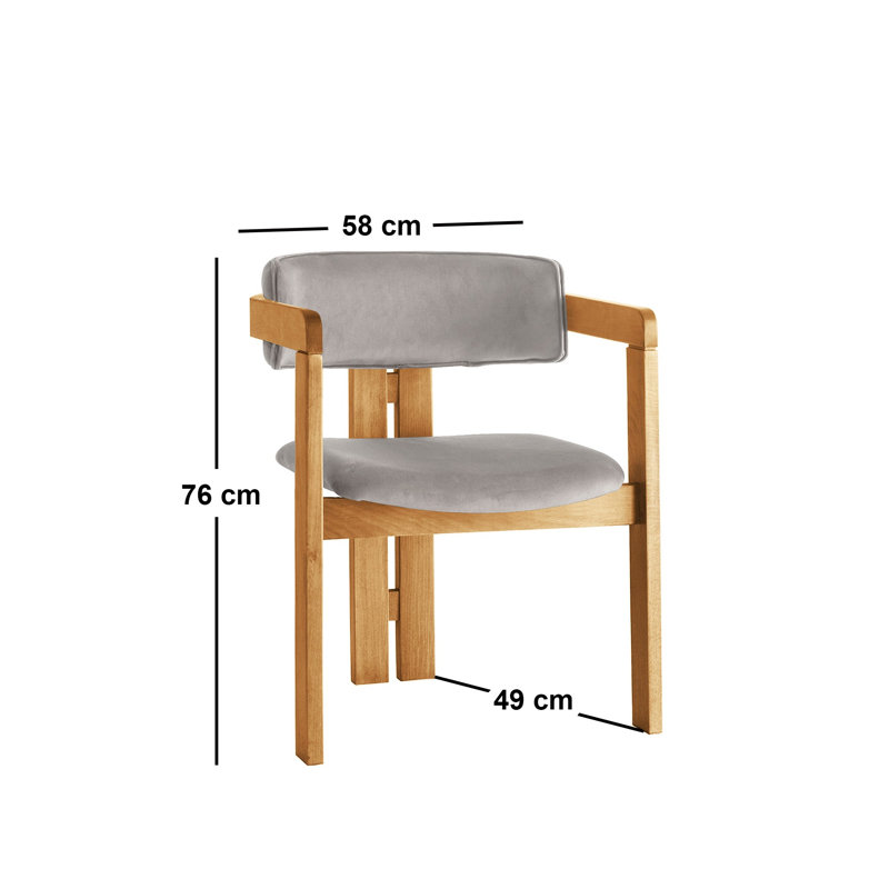 Chaise d'appoint moderne en velours, brun clair et chêne, 22,8 po x 29,9 po x 19,3 po | Structure 100% bois, tissu contreplaqué et velours | Design scandinave élégant, capacité de 400 lb | Parfait pour le salon et le bureau personnel