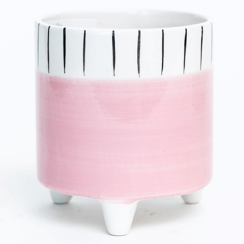 Lucette Ceramic Planter, Pink, 5.1" H x 4.7" W x 4.7" D