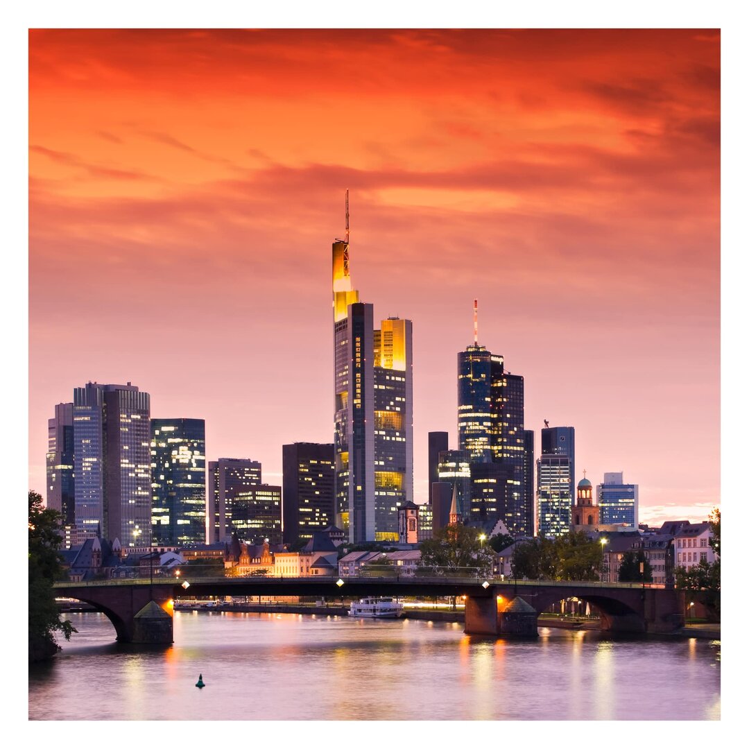 Matt Fototapete Frankfurt Skyline 1,92 m x 192 cm