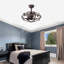 Ventilateur de plafond intérieur moderne avec télécommande et ensemble de lumière de ventilateur industriel rouge rouille sans pales-121427161