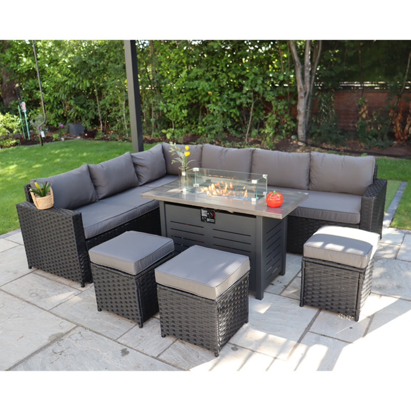9 - Person Wicker Patio Dining Set with