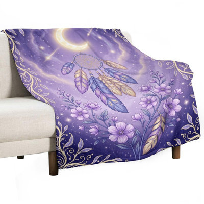 Jeté en flanelle de luxe Dreamcatcher Moon