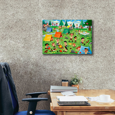 Toile épique Graffiti «Crazy Camp site» par DoodleScapes, 26 po x 18 po