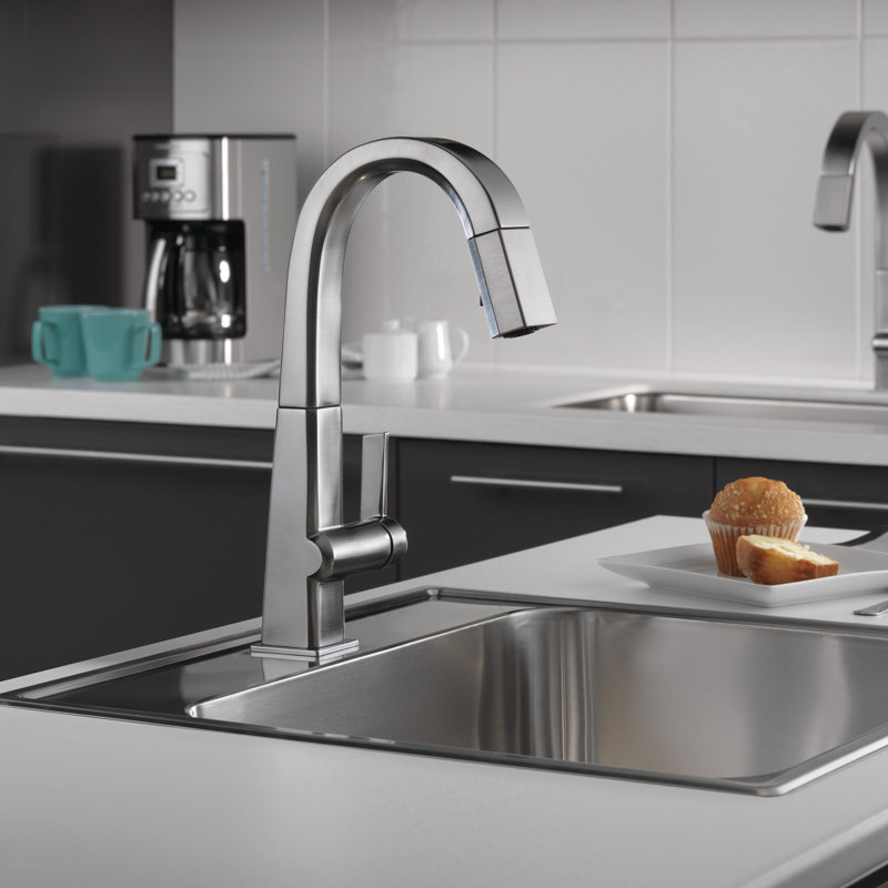 Robinet de bar escamotable pivotant, Acier arctique