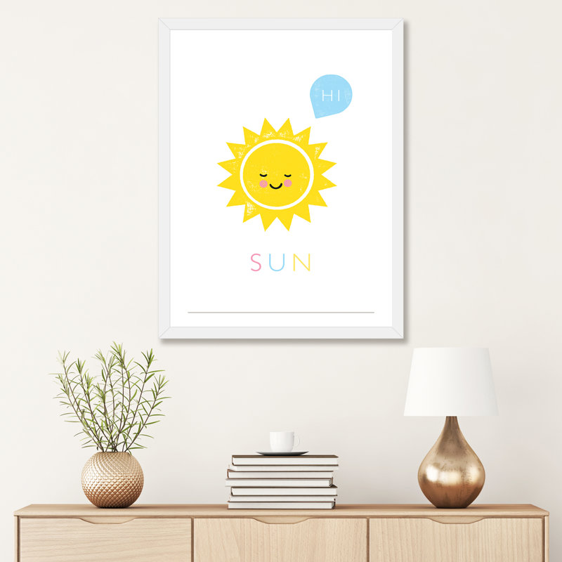 " Sun ", White, White Framed Paper, 32" H x 24" W x 1" D