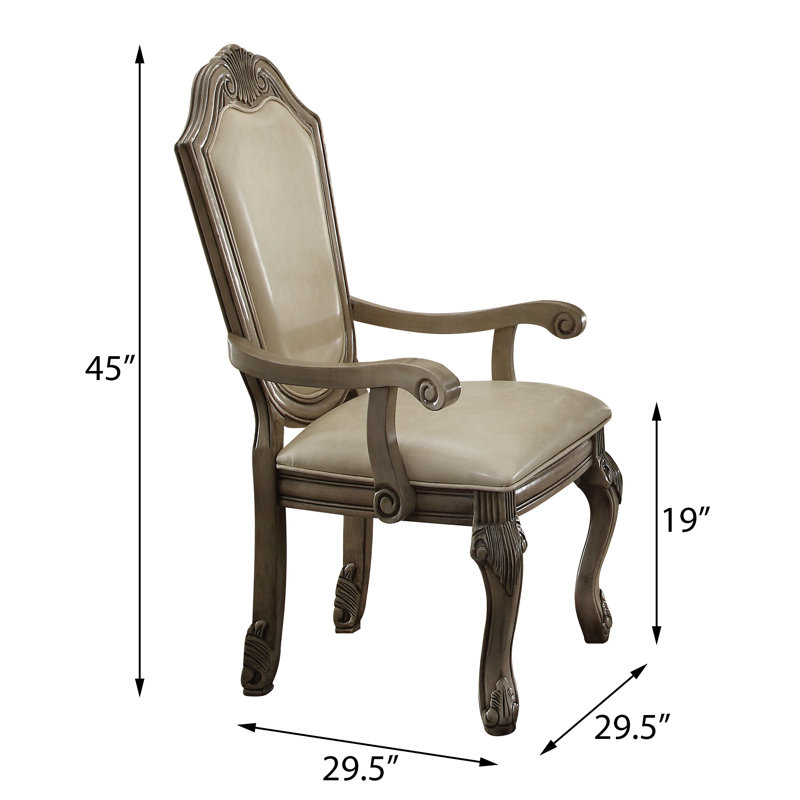 Fauteuils Amoi avec pieds Queen Anne, Blanc antique