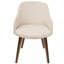 Chaise de salle à manger / d'appoint en bois de noyer et tissu (une seule chaise)-955509365-955509363