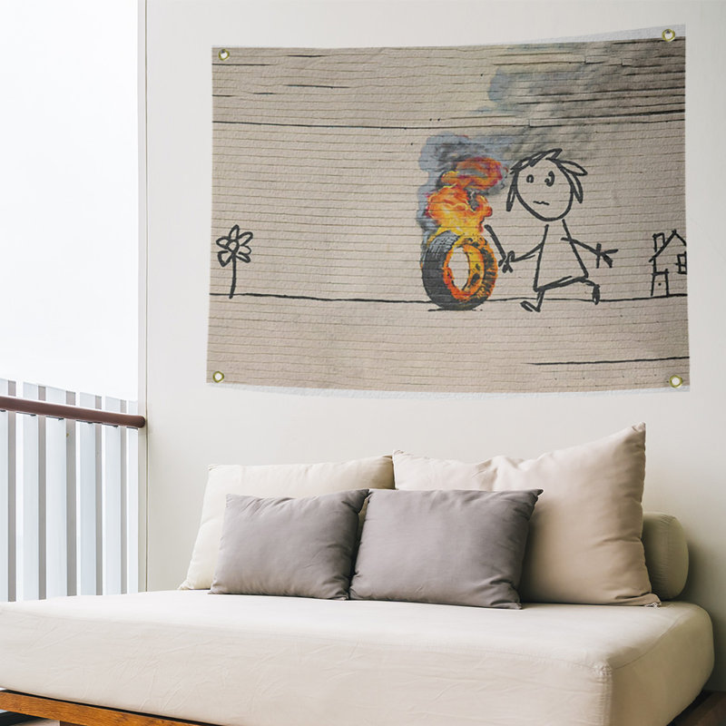 Tapisserie pour pneumatique en polyester, H 59 po x l 80 po x P 1 po