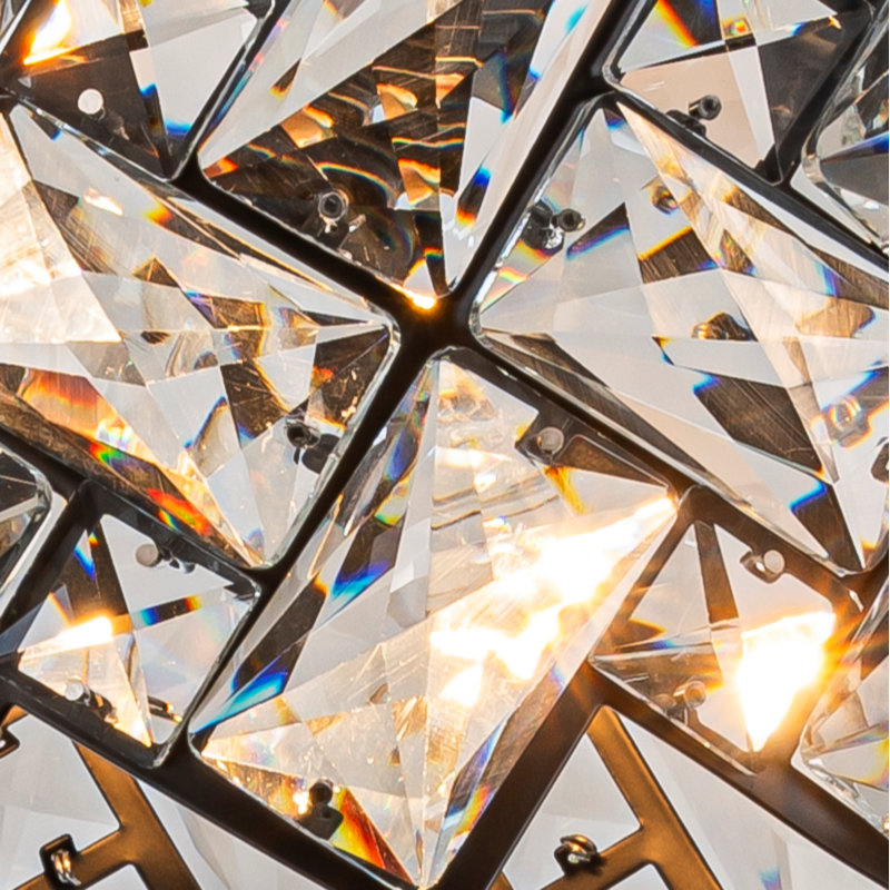 Plafonnier semi-encastré en cristal noir