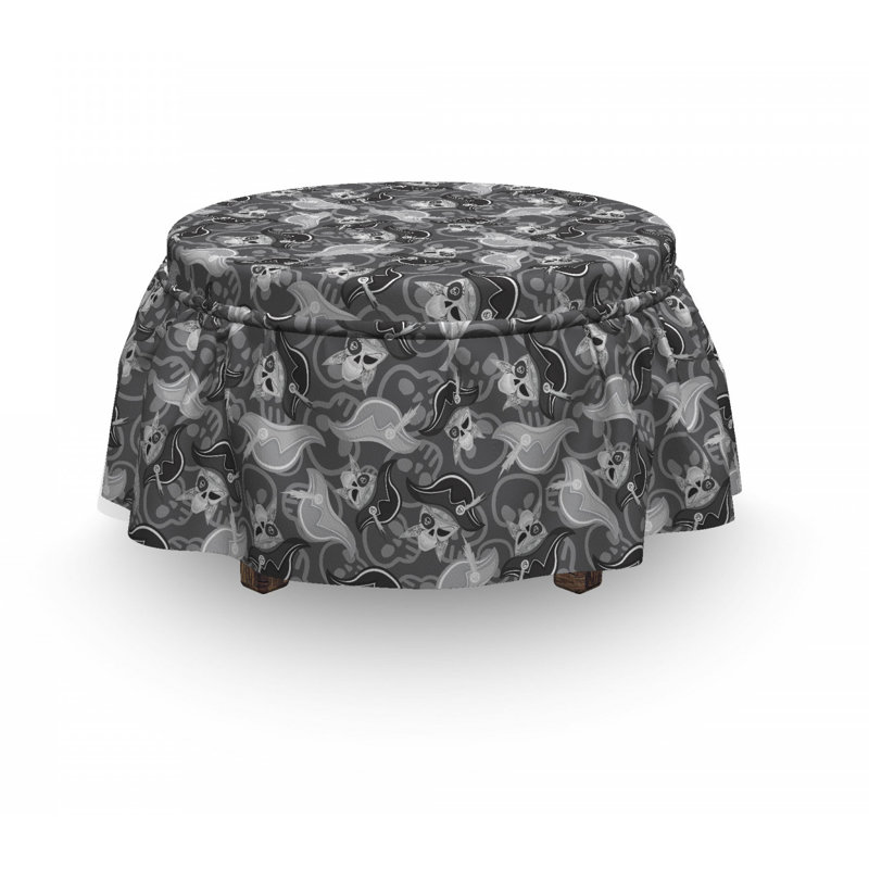 Ensemble de housse pour repose-pieds à coussins carrés 2 pièces pirate doodle
