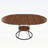 Extendable Round Dining Table with Metal Base and Storage Shelf