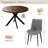 43.5 Inch Round Dining Table Set For 4, 5-piece Wooden Table With Metal Leg Dining Chairs, Mid Century Modern Small Coffee Set For Dining Room Kitchen Apartment-539503433-539503432