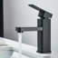 Cloakroom Basin Mixer Tap Mono Bathroom Sink Single Lever Tap Black with Waste