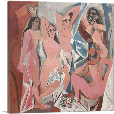 «Les Demoiselles D'avignon 1907» par Pablo Picasso, reproduction d'art sur toile tendue