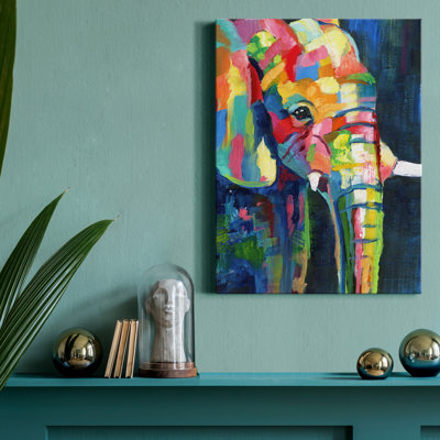 " Vibrant Elephant " Painting Print