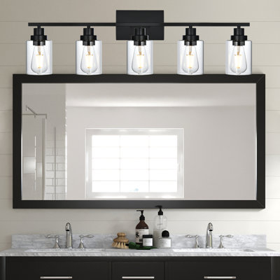 Éclairage pour meuble-lavabo de salle de bain, luminaires modernes pour salle de bain avec abat-jour en verre transparent