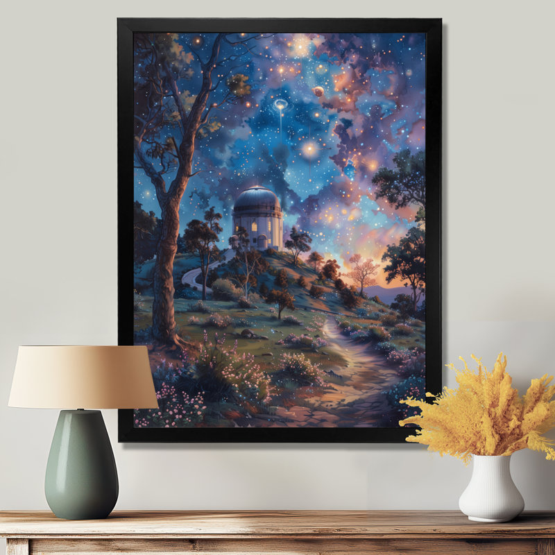 «Blue Purple Star Sanctuary», reproduction d'art mural, Toile encadrée noire simple, H 12 po x l 20 po x P 1 po