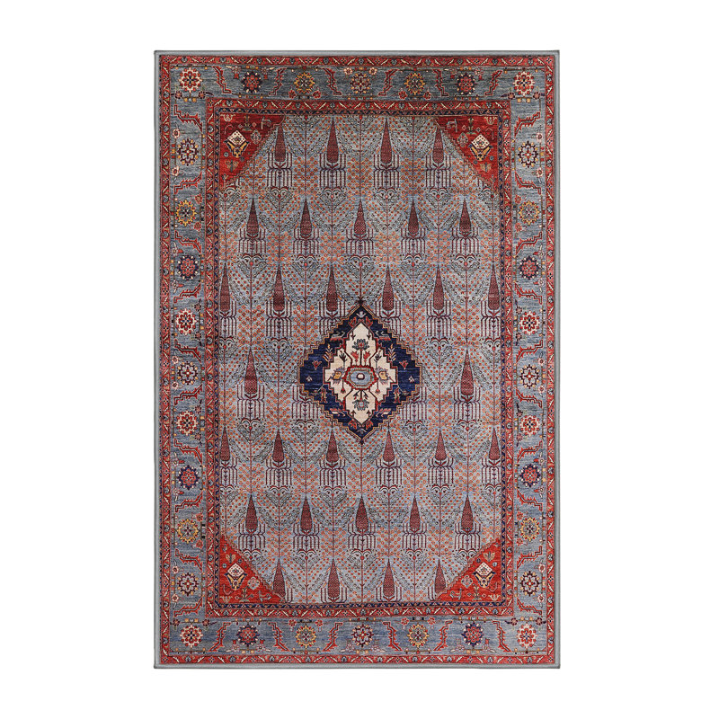 Tapis de style oriental rouge, Rectangle 4 pi x 6 pi