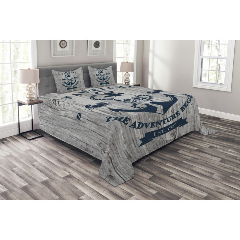 Anchor Bedspread Set with Cushion Cover, 220 x 264 cm