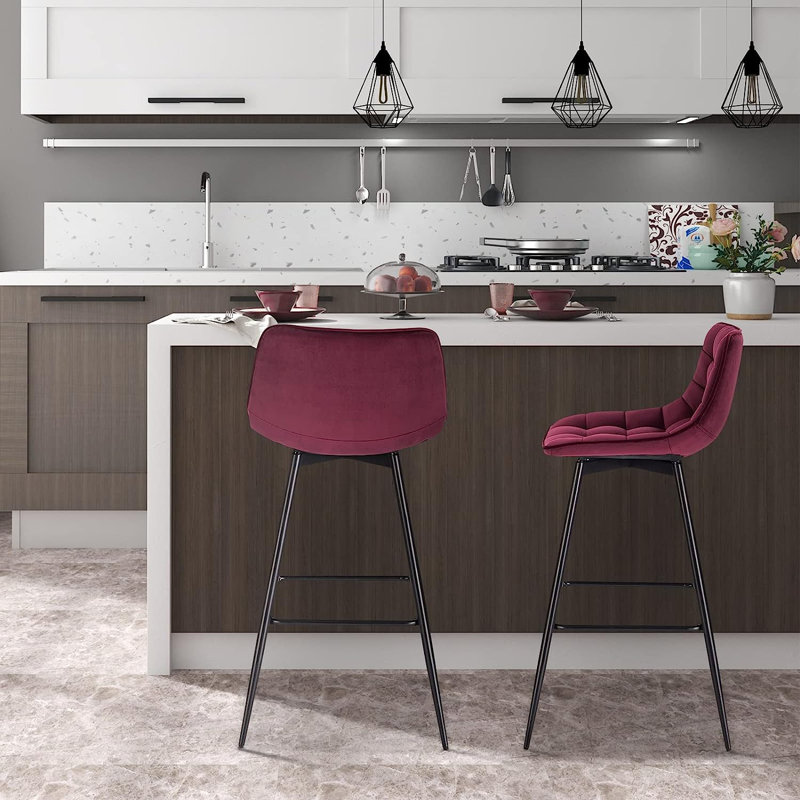 Heyman Upholstered Counter Stool, Bordeaux
