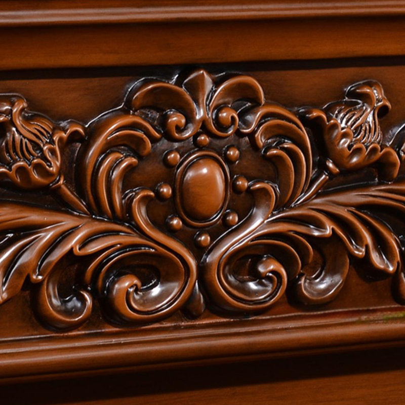 European-style fireplace TV decorative cabinet, Brown, 27.55" H x 70.86" W x 13" D, 161.46 ft²