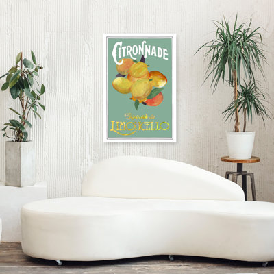 Vintage Limoncello Citronnade Rustic Vintage Abstract Fruit Summer Wall Art