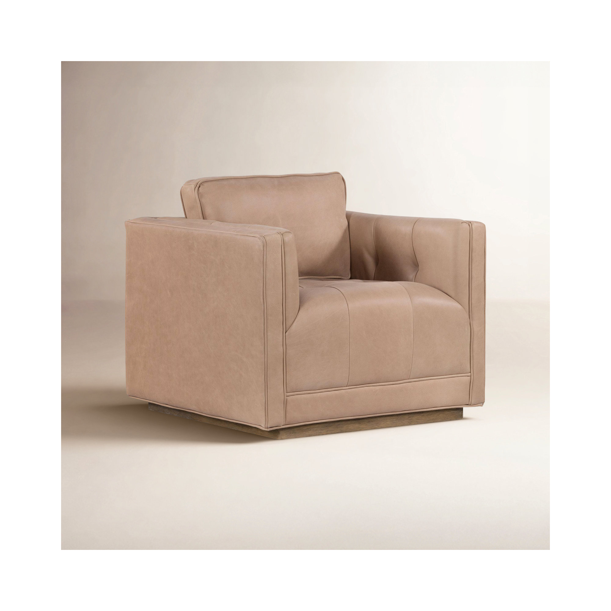 Calabrese Upholstered Swivel Accent Chair, Palermo Nude