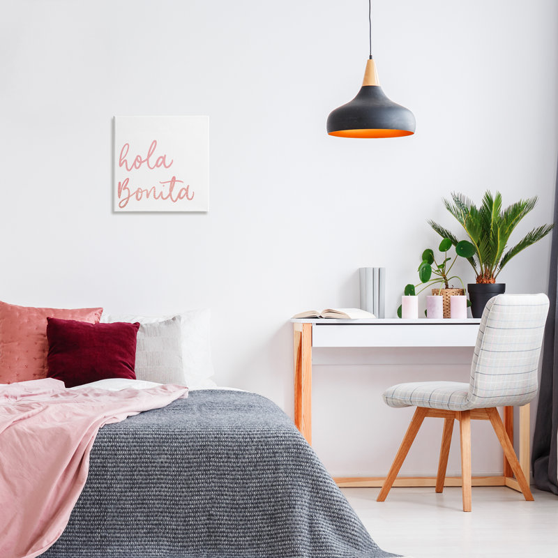 Art mural sur toile Hola Bonita Rosa par SD Graphics Studio, H 17 po x l 17 po