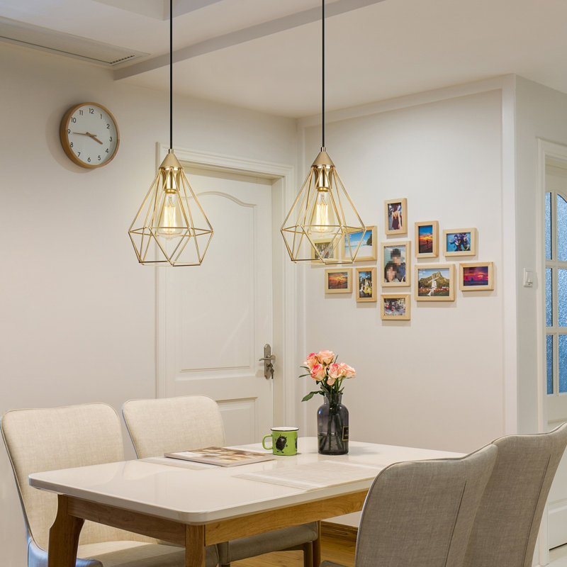 2 - Light Gold Kitchen Island Pendant