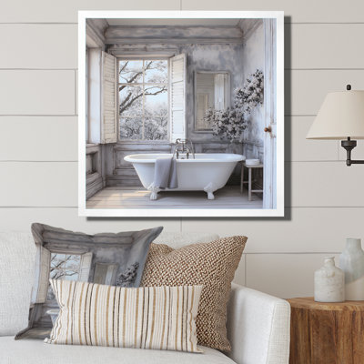 Farmhouse Bathroom Charm II - impressions sur toile blanchisserie
