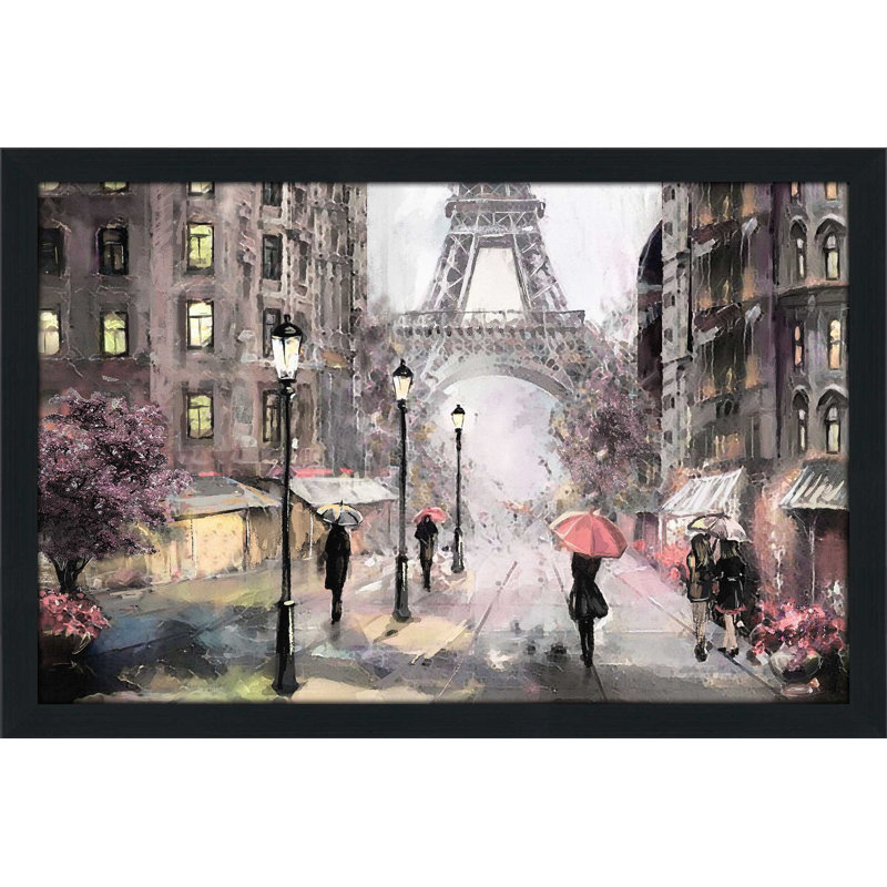 «Paris Streets II», reproduction encadrée, H 21,5 po x l 27,5 po x P 0,75 po, Cadre espresso