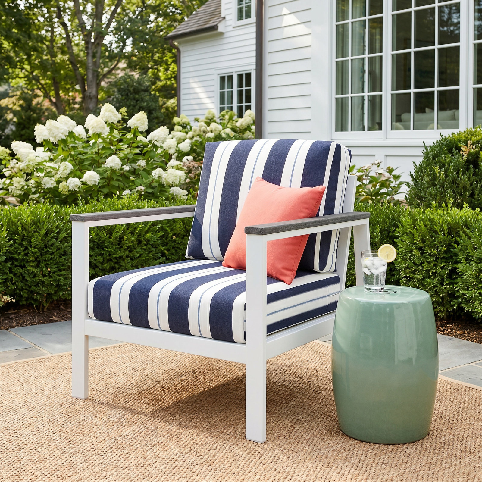 Townsend Sunbrella® Patio Lounge Chair, Coastal Gray