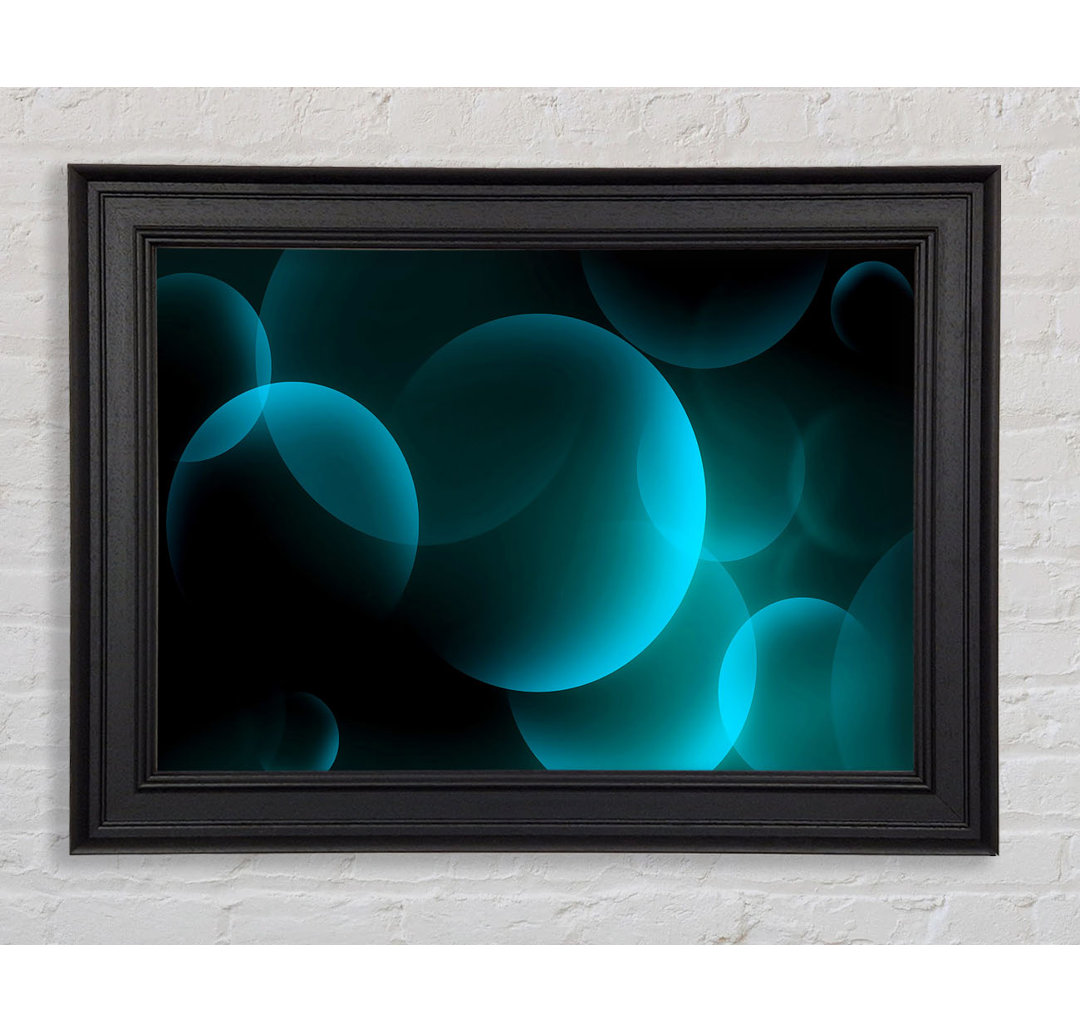 Gerahmtes Wandbild Turquoise Big Bubbles