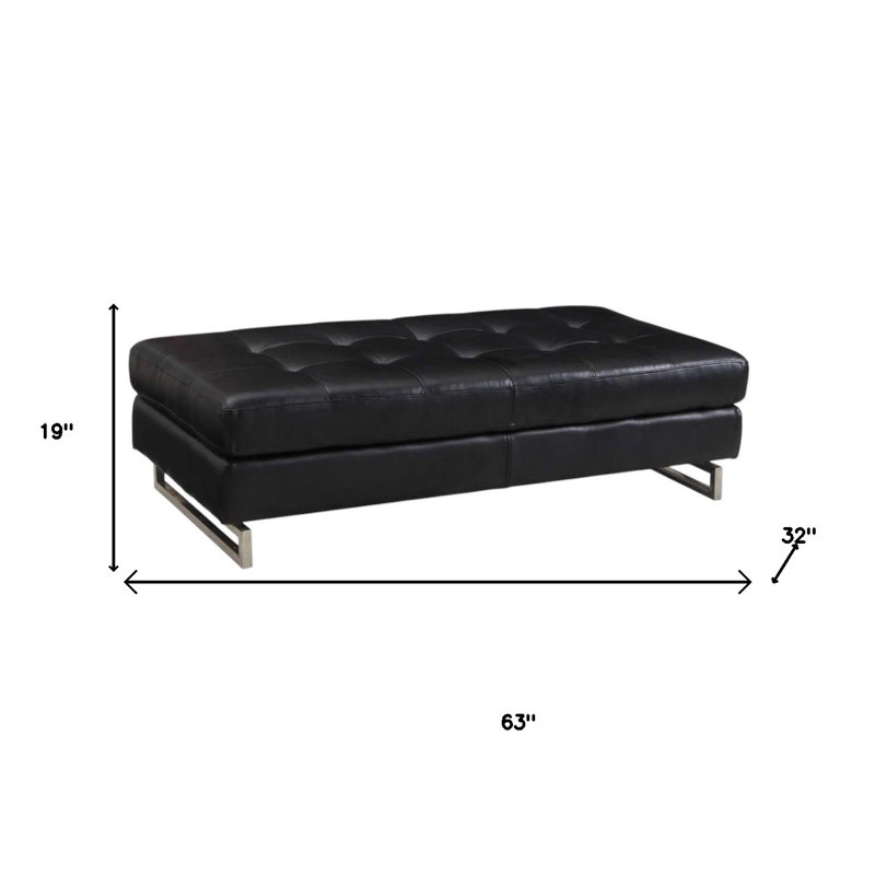 Repose-pieds Strissel, Cuir noir assorti