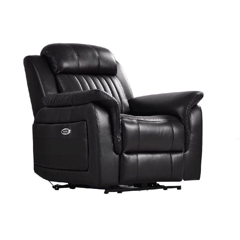 Cenaida Genuine Leather Electric Power Recliner Armchair, Black