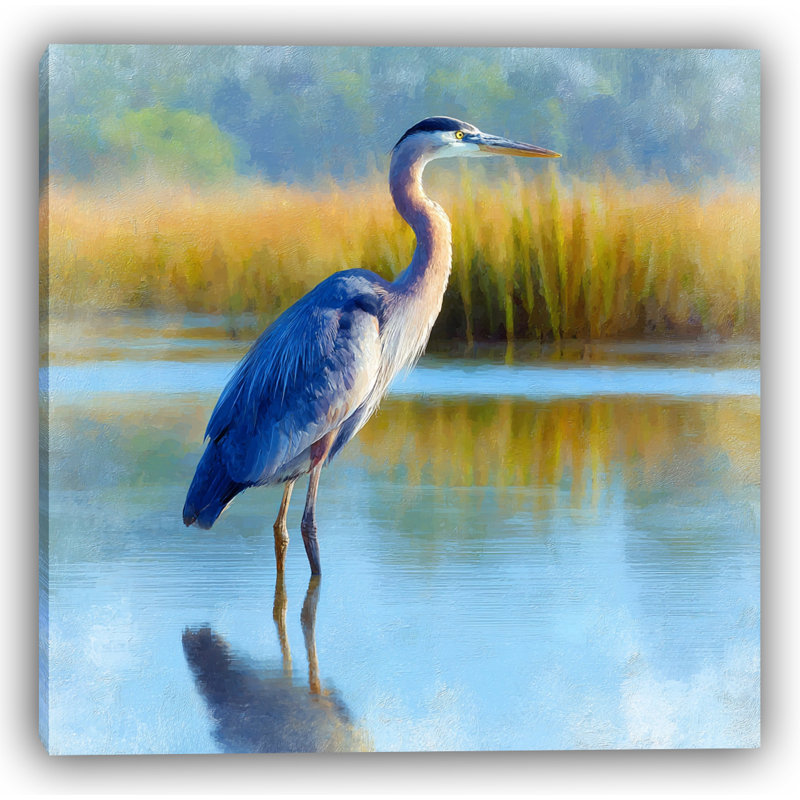 Art mural sur toile Reflections of Dawn Heron, H 30 po x l 30 po