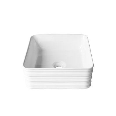 Lavabo de salle de bain vasque carré en céramique blanche