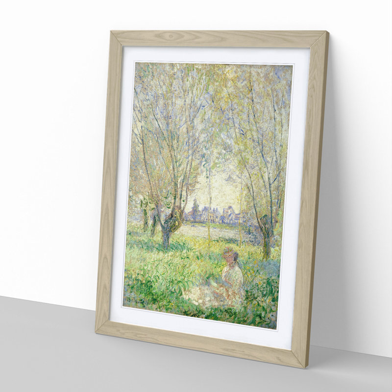 Woman Under the Willows by Claude Monet - Picture Frame Painting, Oak Framed, 36cm H x 27cm W x 2cm D