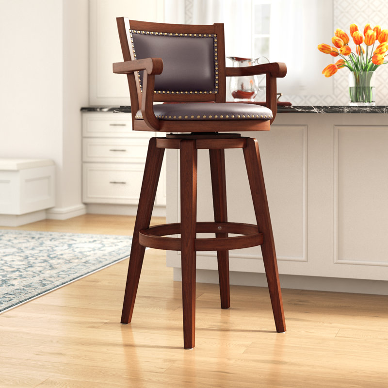 Tabouret de bar rotatif très haut Angelija, Cappuccino