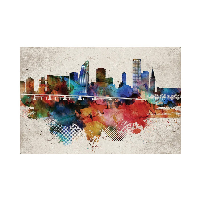Miami Abstract - Wrapped Canvas Painting, 66.04 cm H x 45.72 cm W