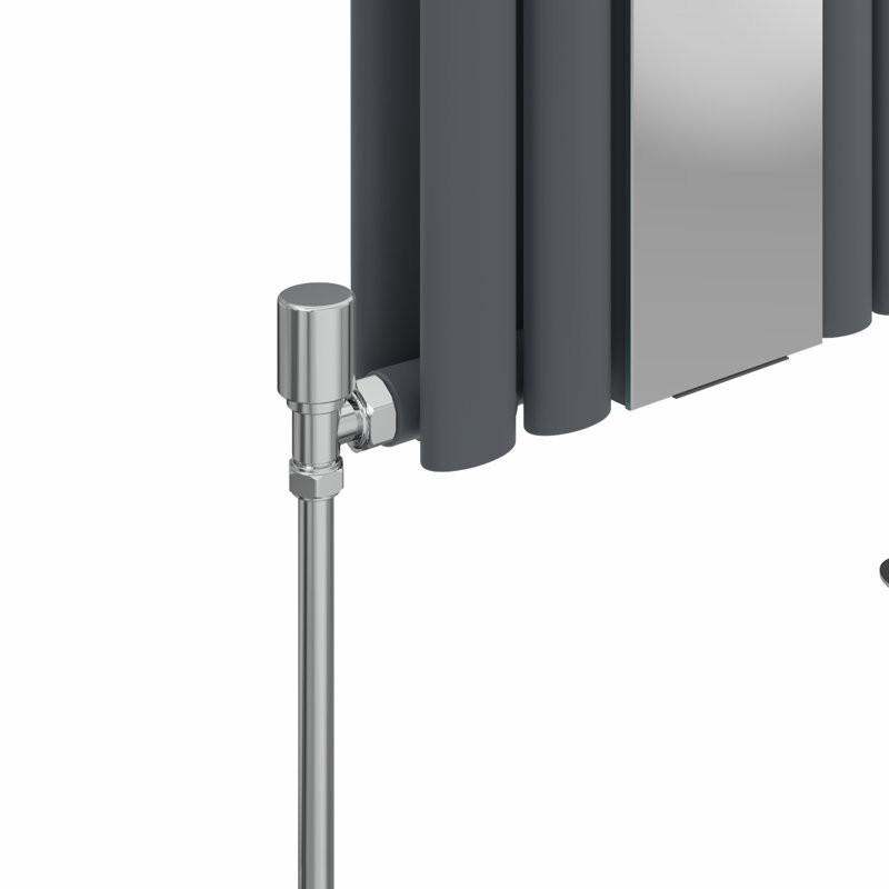 Katelin Vertical Oval Panel Radiators, Anthracite, 1800cm H x 380cm W x 84cm D