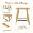 AllForWood Thor Wicker Premium Solid Wood Counter Stool 24", Set of 2, Backless Counter Height Stool with Hand-Knitted Rope, Eco-Friendly Modern Design (Light Oak)-868850891-868823066