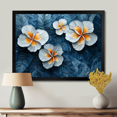 «Coel Golden Harmony Of Hibiscus At Night - Hibiscus, art mural sur toile