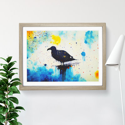 Seagull Splash Abstract 1 Piece Single Picture Frame Painting