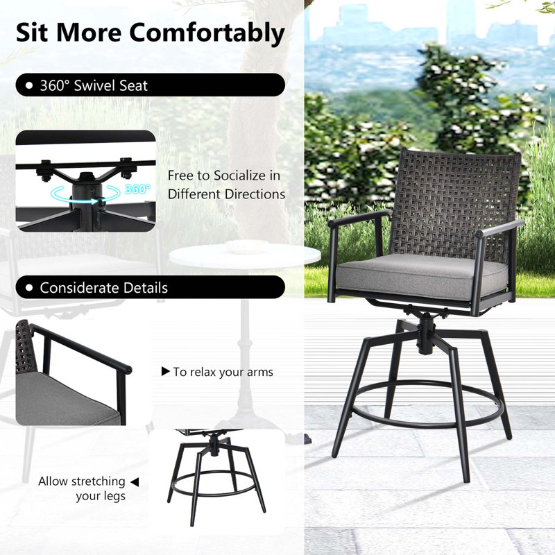 Tabouret de comptoir court 25,5 po Broghen, 2