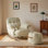 Retro Single Linen Rocking Chair for Relaxation.