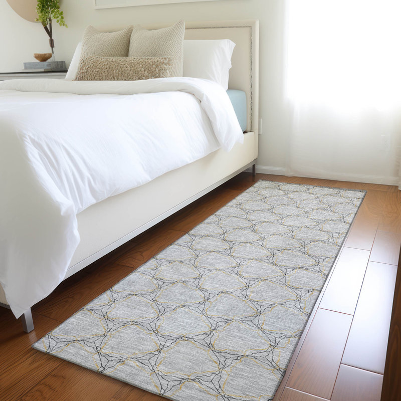 Premium Machine Washable Prisco Gray Rug, Runner 2'3" x 7'6"