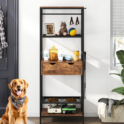 Adjustable Feeding Station, Stainless Steel Bowls, And Efficient Pet Storage System Dog Setup With Diverse Height Settings,